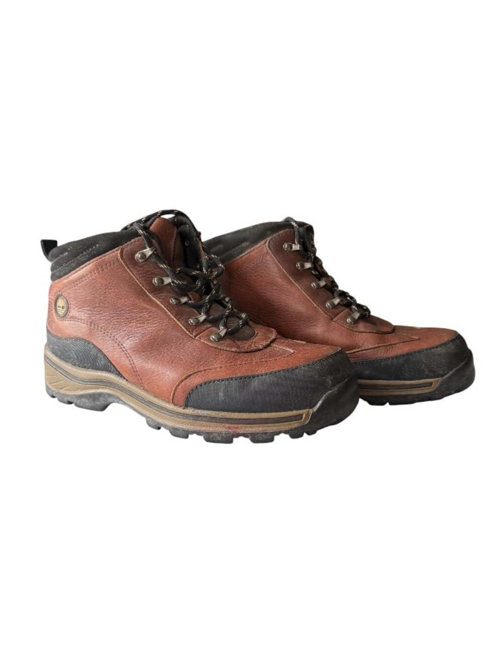 Timberland big boys 6 brown and black leather lace-up boots